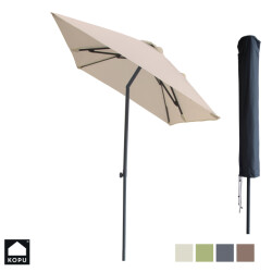 Kopu ® leon parasol rechthoek 150x250 cm balkonparasol met hoes creme