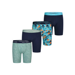 Happy Shorts Heren boxershorts met lange pijpen boxer briefs 4-pack palm leaves