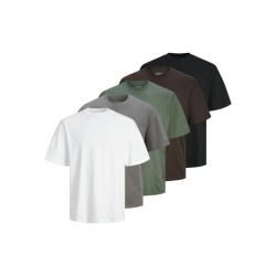 Jack & Jones Heren t-shirt jjhugo ronde hals effen 5-pack color