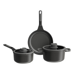 BergHOFF Leo pannenset stone+ 3-delig recycled