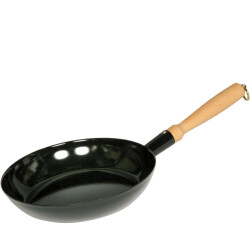 Riess Koekenpan houten handvat 30 cm emaille