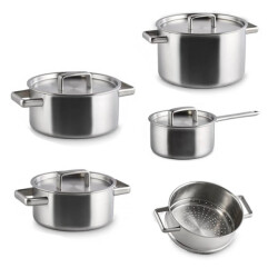 Habonne King pannenset 4 delig rvs met stoominzet 20cm