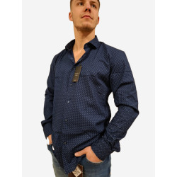 Napoli Uomo overhemd heren blauw print italianstyle