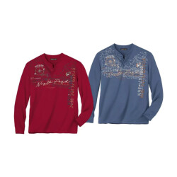 Atlas For Men Heren t-shirt met opdruk (set van 2)