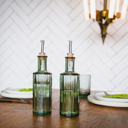 Brut Homeware Set van 2, olie/azijn fles reed 30 cl, smokey green, brût homeware
