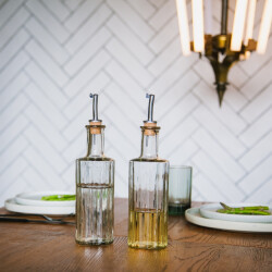Brut Homeware Set van 2, olie/azijn fles reed 30 cl, helder, brût homeware