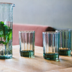 Brut Homeware Set van 6, water glass reed 20 cl, smokey green, brût homeware