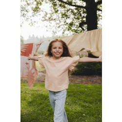 Looxs Revolution Mouwloze heavy tee in peach voor meisjes in de kleur