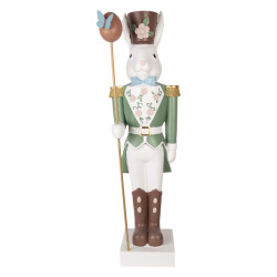 Clayre & Eef Decoratie beeld konijn 28x23x96 cm groen keramisch materiaal