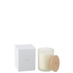 J-Line geurkaars accords essentiels fleur blanche-52h 10.5x10.5x14cm