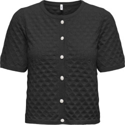 Only Onlsofia ss o-neck cardigan knt black/pearl button