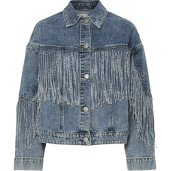 Y.A.S Yasaiko ls denim fringe jacket d2d medium blue d