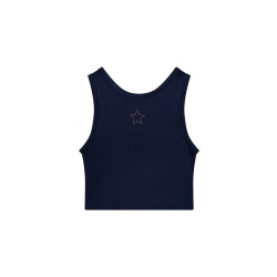 Like Flo Zomer tanktop meisjes teens navy embroiderie essie