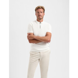 Saint Steve Sonny 231221 10000 white gebreide heren polo