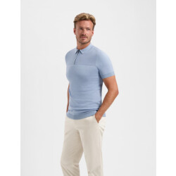 Saint Steve Sonny 231221 70037 jeans blue gebreide heren polo