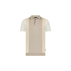 Saint Steve Steff 231224 20007 sand gebreide heren polo