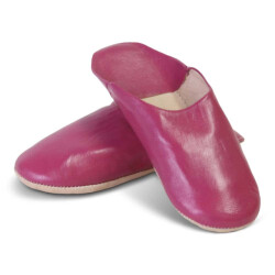 Safaary Marokkaanse babouche leer fuchsia