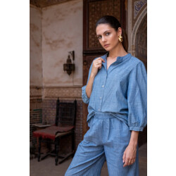 Geisha 53164-70 635 blouse chambray jeansblue