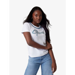 Guess Dames t-shirt jeans chain