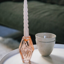 Brut Homeware Set van 2, kaarshouder, infinite hexagon, blush pink, brût homeware