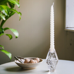 Brut Homeware Set van 2, kaarshouder, infinite hexagon, helder, brût homeware