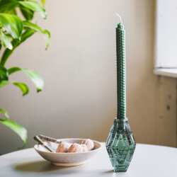 Brut Homeware Set van 2, kaarshouder, infinite hexagon, smokey green, brût homeware