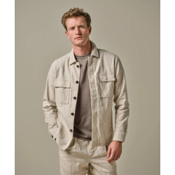 Profuomo Ppwf10040a f overshirt cotton linen beige profu