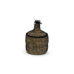 Safaary Rieten mand van zeegras natural- pompom-