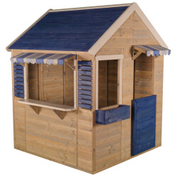Wendi Toys Houten speelhuis strandwinkel blauw voor buiten / tuin