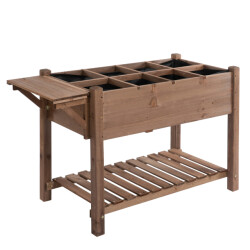 4goodz Outsunny verhoogde plantenbak 54x123x74 cm met 8 vaks-verdeler