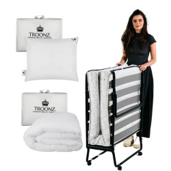 Troonz ® opklapbed morena royal 90 x 200 cm logeerbed inclusief hoofdkussen