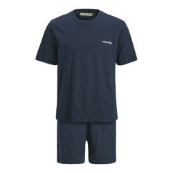 Jack & Jones Heren korte shortama pyjamaset jaceverest donkerblauw