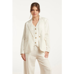 Smashed Lemon 25130 witte pinstripe linnen blazer