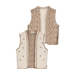 Like Flo Zomer reversibel gilet meisjes / luipaard daisy