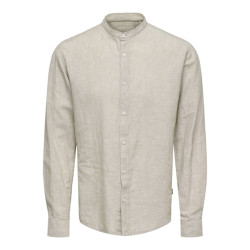 Only & Sons onscaiden life ls solid linen mao n 22019173 chinchilla