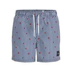 Jack & Jones Jongens zwemshort jpstmaui kreeft blauw/wit gestreept