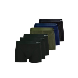 Jack & Jones Heren boxershorts trunks effen jacbasic bamboe 6-pack groen/blauw/zwart