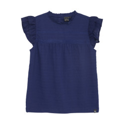 Indian Blue Zomer t-shirt s/s meisjes navy ruffel