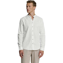 No Excess Shirt granddad solid h linen white