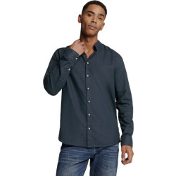 No Excess Shirt granddad solid with linen night