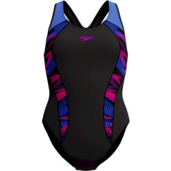 Speedo eco+ plastisol laneback bla/blu badpak sport dames