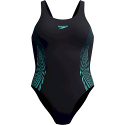 Speedo eco+ placem muscleb bla/grn badpak sport dames