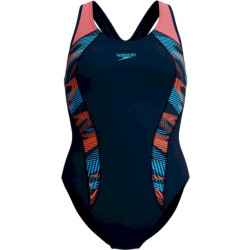 Speedo eco+ plastisol laneback nav/ora badpak sport dames