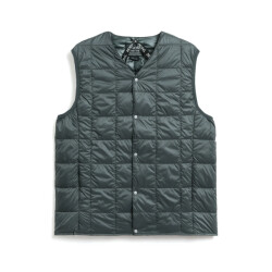 Taion v-neck down vest 001 charcoal