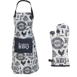 4goodz Bbq set katoenen schort + handschoen