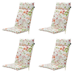 Madison tuinstoelkussen hoge rug milly natural ca. 120x50 cm set van 4