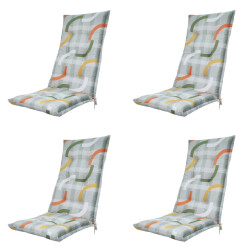 Madison tuinstoelkussen hoge rug tess orange ca. 123x50 cm set van 4