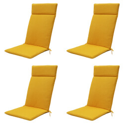 Madison tuinstoelkussen hoge rug gold canvas eco+ ca. 120x50 cm set van 4