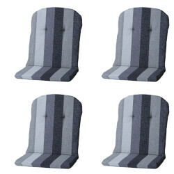 Madison kuipstoelkussen hoge rug victoria grey ca. 96x45 cm set van 4