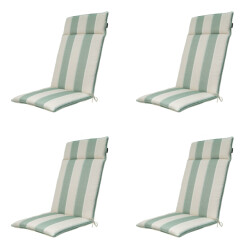 Madison tuinstoelkussen hoge rug banda kaki ca. 120x50 cm set van 4